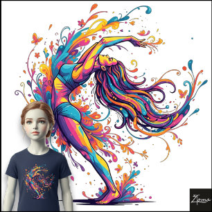 Fluxo de Dança Vibrante Arte Feminina Abstrata