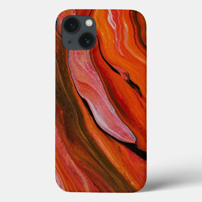 Fluxo de lava em diferentes tons de vermelho (Verso)