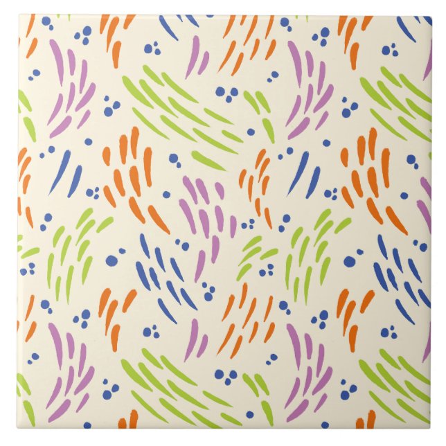 Fluxo em Azul, Laranja, Roxo, Verde e Creme (Frente)