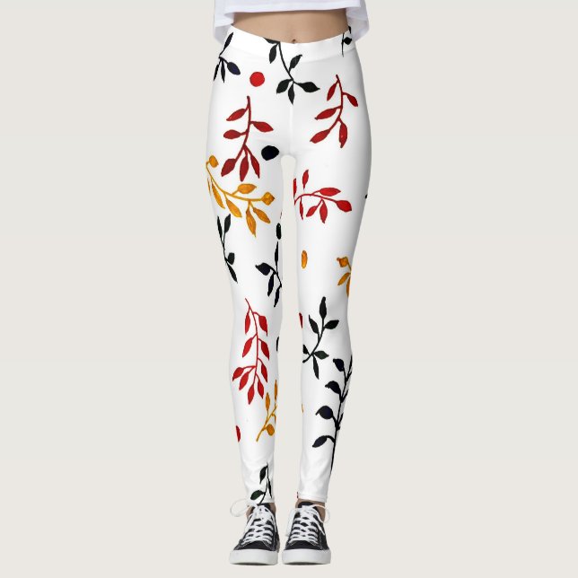 Fluxo Floral: Leggings Padrão (Frente)