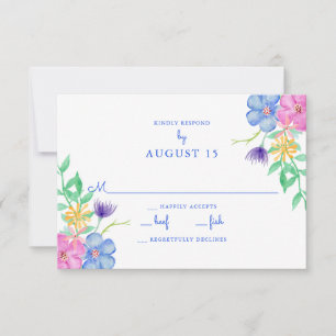 Fluxos de Aquarela RSVP de Casamento