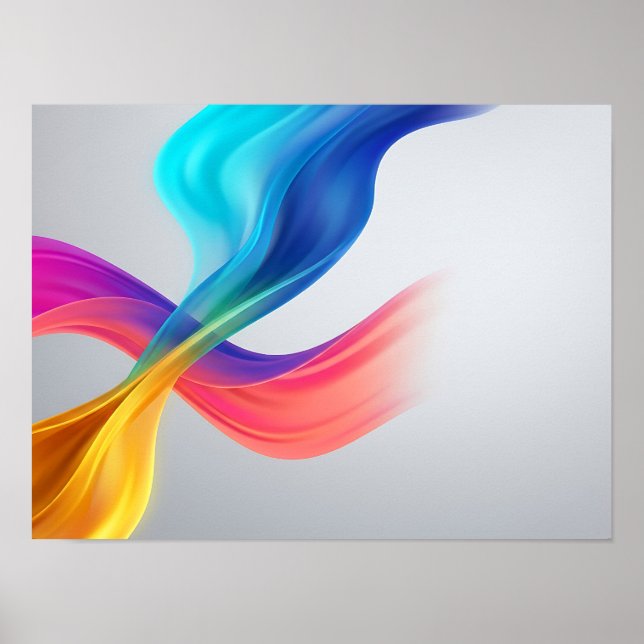 Fluxos de Cores Vibrantes Abstratos Poster (Frente)