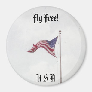 Fly Free USA Flag - imã