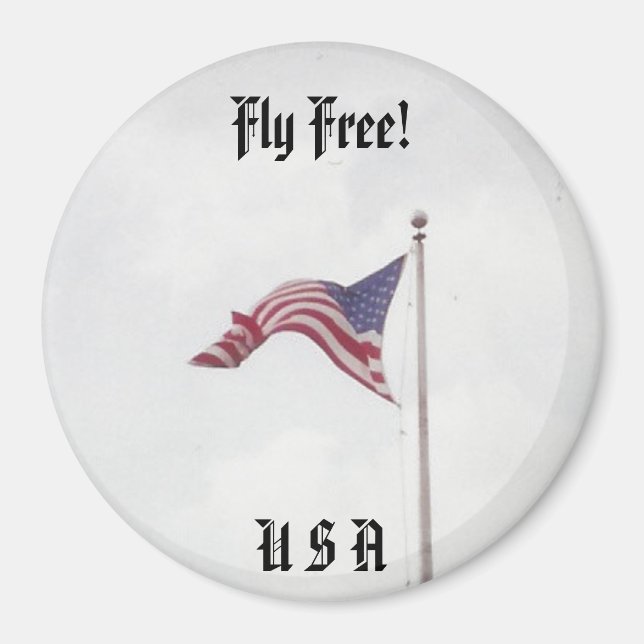 Fly Free USA Flag - imã (Frente)