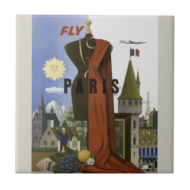 Fly Paris France Viagens vintage (Frente)