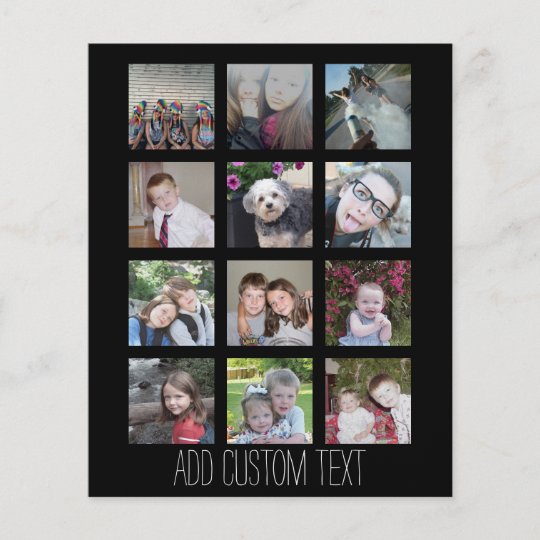 Flyer 12 Colagem de Instagram de Fotos com Fundo Preto | Zazzle.com.br