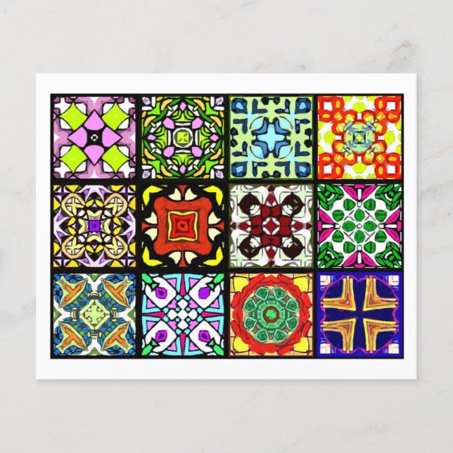 Flyer 12 Diferentes Azulejos de Saquinhos de Chá - Dobra (Frente)