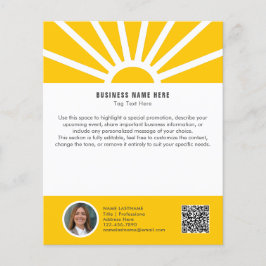 Flyer 1 | Foto personalizada QR Moderno Sunrise Amarelo