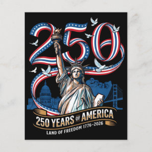 Flyer 250 Anos de Aniversário da América 1776 2026