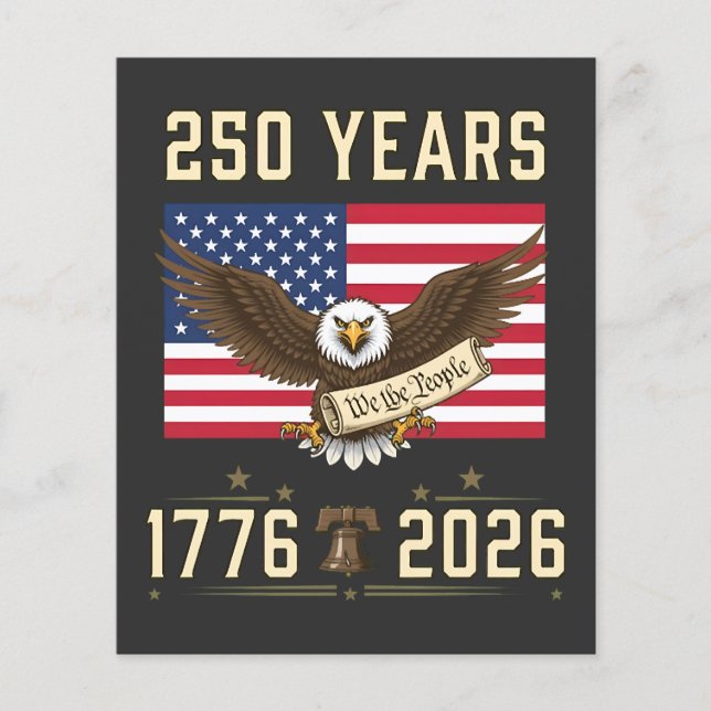 Flyer 250 Anos de Patrimônio Americano 1776 2026 (Frente)