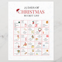 25 Days of Christmas Bucket List Art