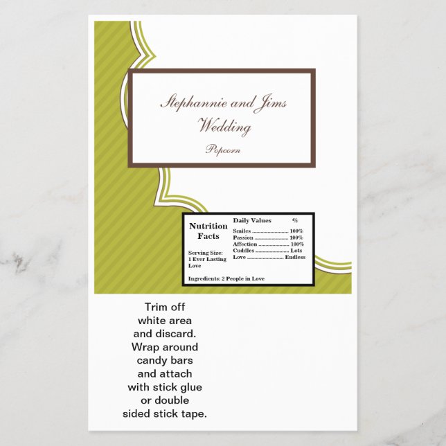 Flyer 2 Bar grande verde e castanho de Hershey (Frente)