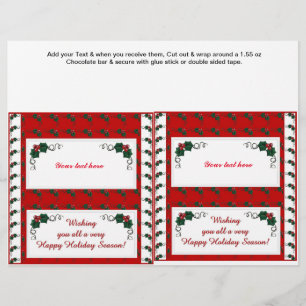 Flyer 2 envoltórios da barra de chocolate do azevinho d