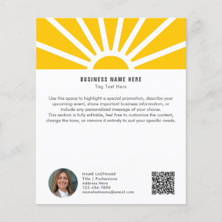 Flyer 2 | Foto personalizada QR Modern Yellow Sunrise co