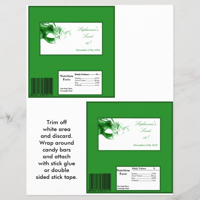 Flyer 2 Frente de Bar Grande de Hershey Doce 16 Verde (Frente)