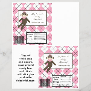 Flyer 2 Macaco-meia cor-de-rosa com grande Bar Hershey