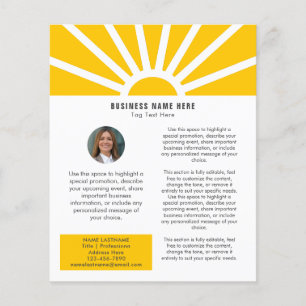 Flyer 3   Foto personalizada Moderno Sunrise Amarelo