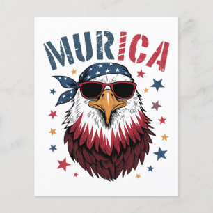 Flyer 4 de Julho Patriótico Engraçado Águia EUA