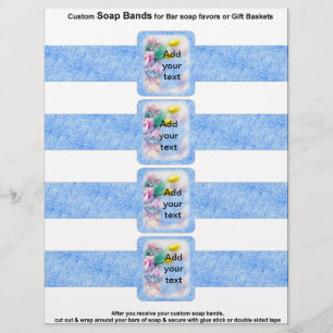 Flyer 4 por folha Bar Sabão Bandas Papel azul Partido F