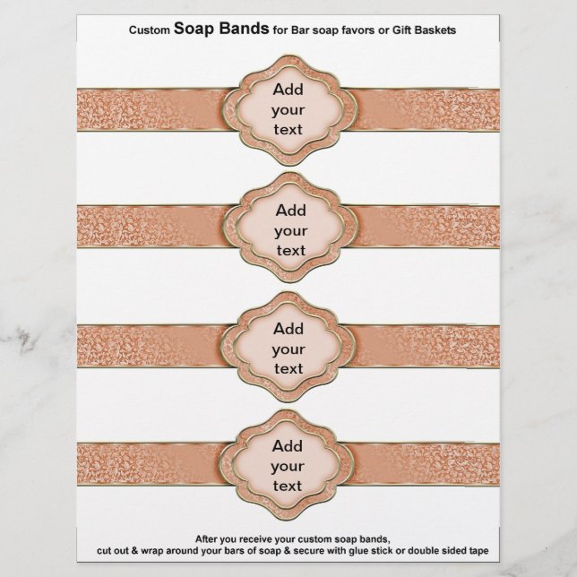 Flyer 4 por folha Sabonete Banda Rosa Fitas laranja favo (Frente)