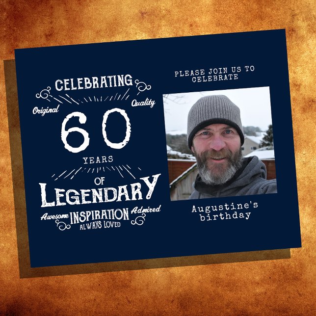 Flyer 60º Convite de Aniversário do Orçamento Azul (Criador carregado)