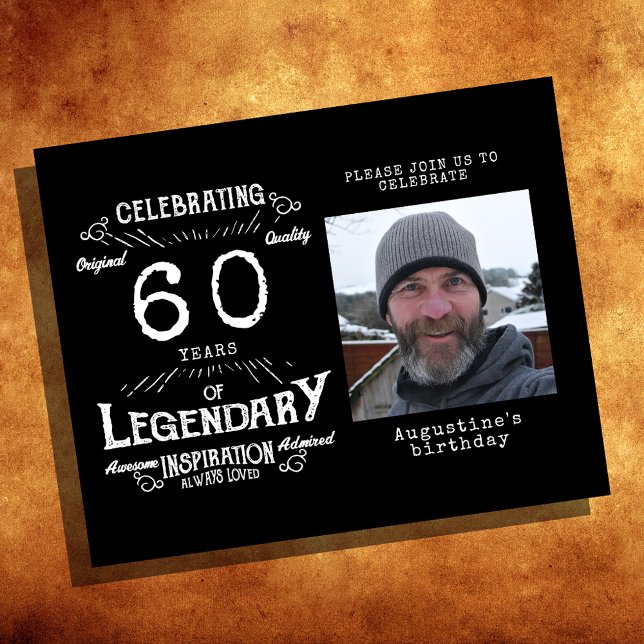 Flyer 60º Convite de Aniversário do Orçamento Preto (Criador carregado)