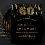 Flyer 60.º aniversário convite para o orçamento do leopa<br><div class="desc">Um convite moderno, na moda e glamouroso para uma 60ª festa de aniversário. Um fundo preto, decorado com confete. O nome é escrito com um moderno estilo escrito à mão. Personalize e adicione os detalhes da sua festa. O número 60 é escrito com uma fonte do estilo do balão, padrão...</div>
