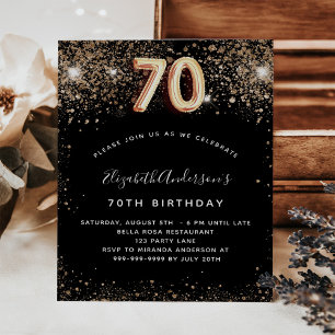 Flyer 70 de aniversário convite para orçamento de brilho
