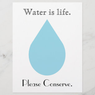 Flyer A água é vida. Conserve por favor