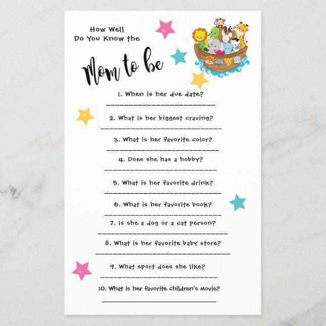 Flyer A Arca do chá de fraldas Noah como você conhece be (Frente)