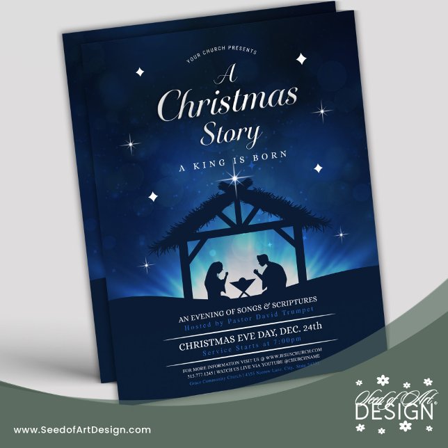 Flyer A Christmas Story The King is Born Nativity Church (Criador carregado)