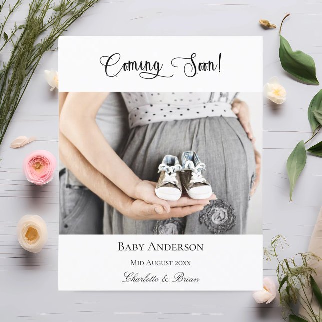 Flyer A gravidez está chegando logo no anúncio do orçame (Criador carregado)