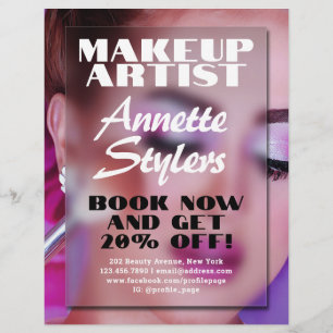 Flyer A indústria da beleza inspirou o espaço desfocado