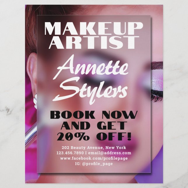 Flyer A indústria da beleza inspirou o espaço desfocado (Frente)