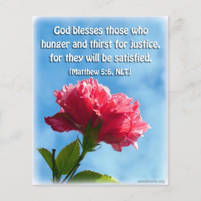 Flyer Abençoados são aqueles que estão com fome e sede (Frente)
