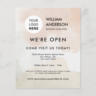 Flyer Abertura Grandiosa Logo Boho Abstrato Aquarela