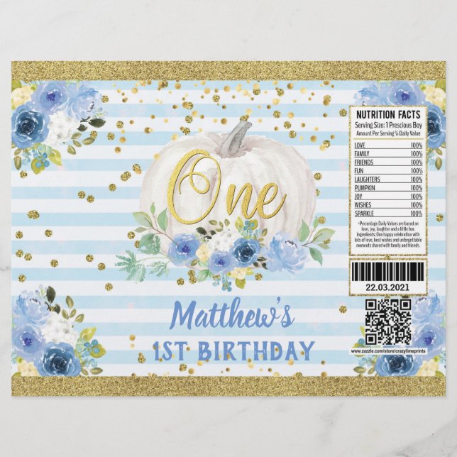 Flyer Abóbora-primeiro aniversario  Bag Azul (Frente)