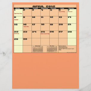 Flyer Abril. Calendário 2012 insecto de múltiplos