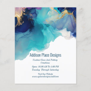 Flyer Abstrato Alcool Tinta Fluida Arte