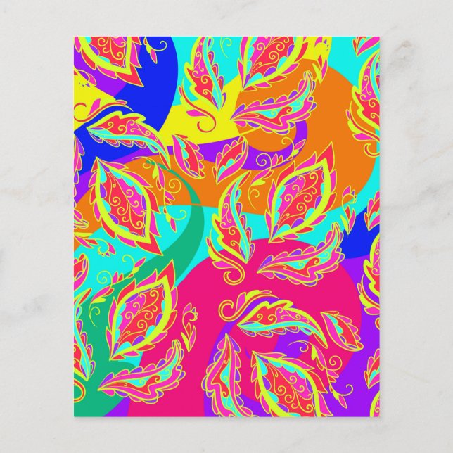 Flyer abstrato,cor,padrão,indiano,mandala,rosa, (Verso)