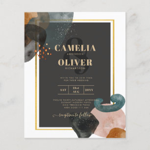 Flyer ABSTRATO de Casamento de Tons da Terra BUDGET