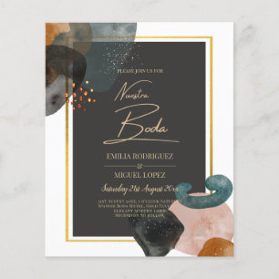 Flyer ABSTRATO de Casamento de Tons da Terra BUDGET