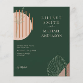 Flyer Abstrato Moderno Japandi Escandinavo Datas de Salv