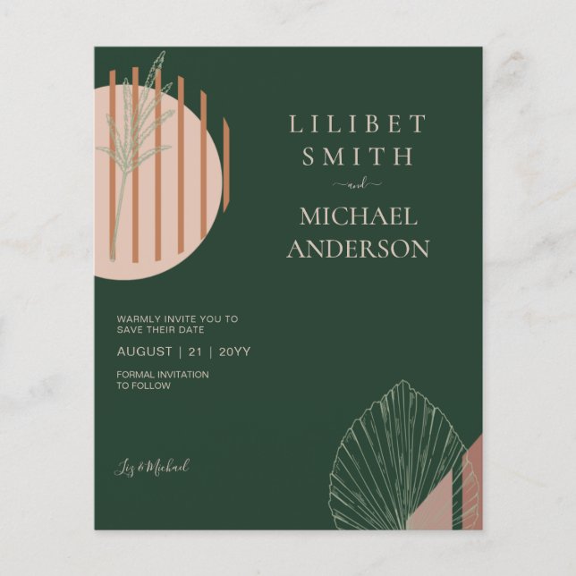 Flyer Abstrato Moderno Japandi Escandinavo Datas de Salv (Frente)