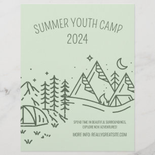 Flyer Acampamento de Verão Divertido Editável, Acampamen