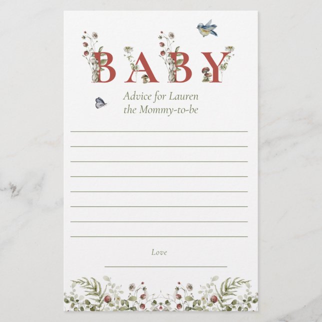 Flyer Aconselhamento Principal sobre o Chá de fraldas de (Frente)