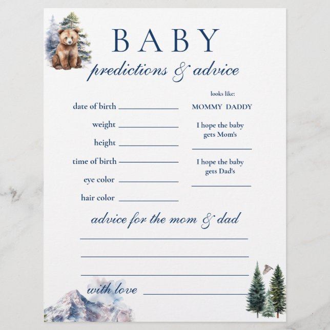 Flyer Aconselhamento sobre Previsões de Urso de Montanha (Frente)