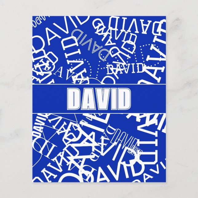 Flyer Adicione qualquer nome, nome colagem em azul e bra (Frente)