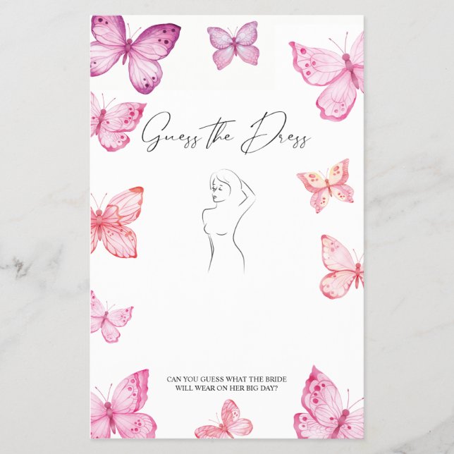 Flyer Adivinha as borboletas do jogo de Chá de panela de (Frente)