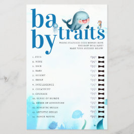 Flyer Adivinha Bebê Apresenta Chá Jogo Escoteiro Baleia